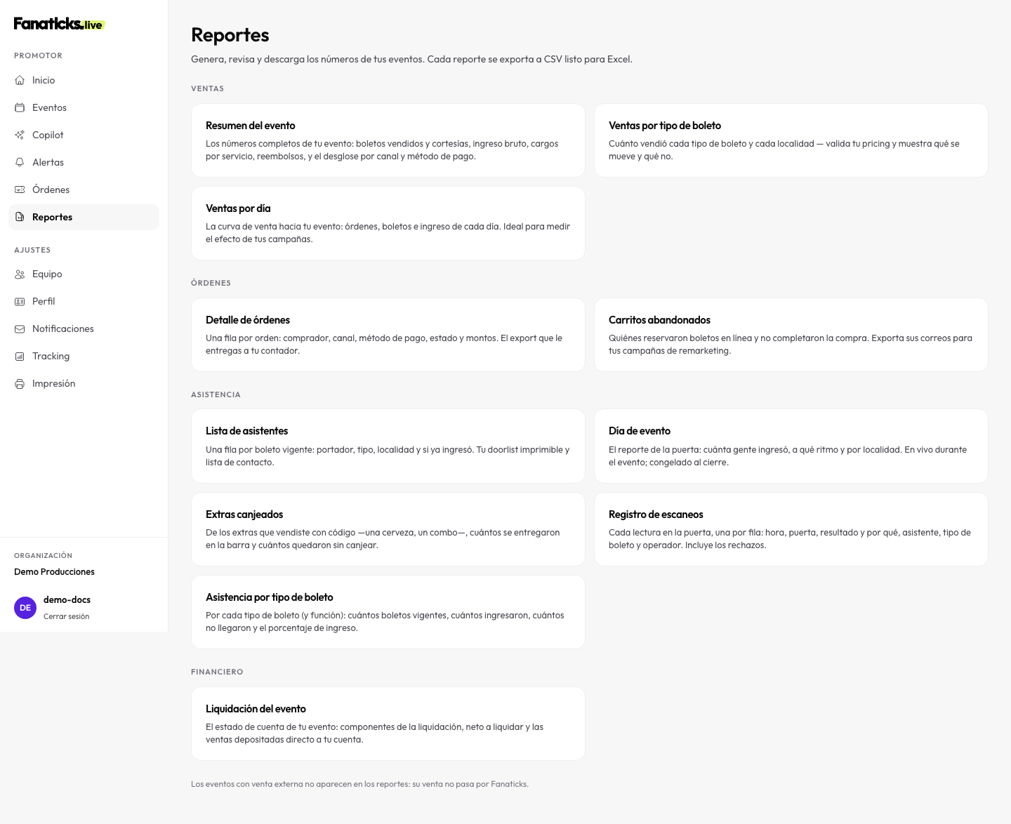 Suite de reportes