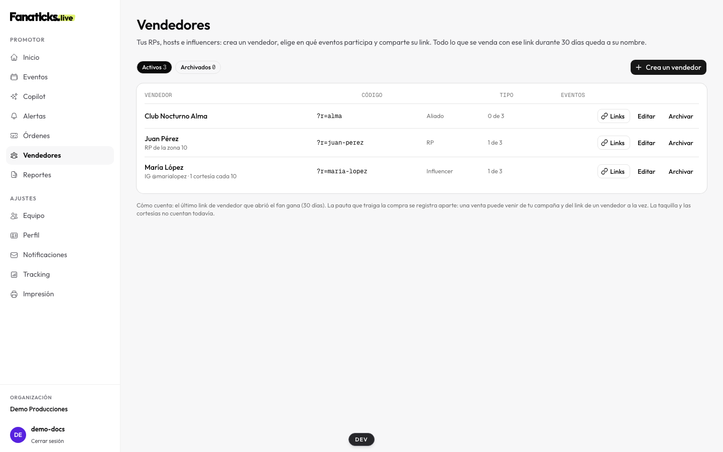 Vendedores